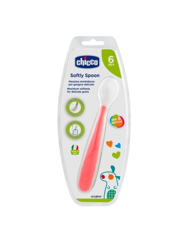 Chicco cuchara silicona roja +6 meses Chicco - 1